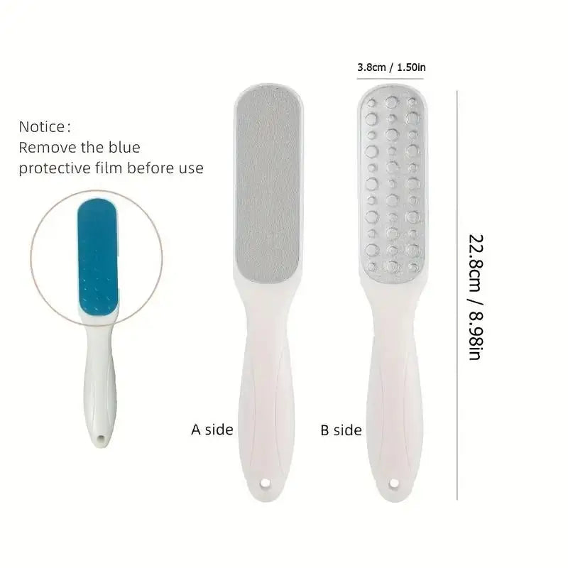 Professional Stainless Steel Dual-Sided Foot File - Callus & Dead Skin Remover Pedicure Tool for Smooth Soft Feet