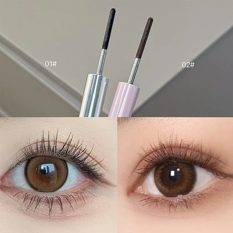 QIBEST 4D Silk Fibre Mascara Curling Thick Ultra-fine Brush Eyelash Extension Black Brown Waterproof Mascara Women Eye Cosmetics
