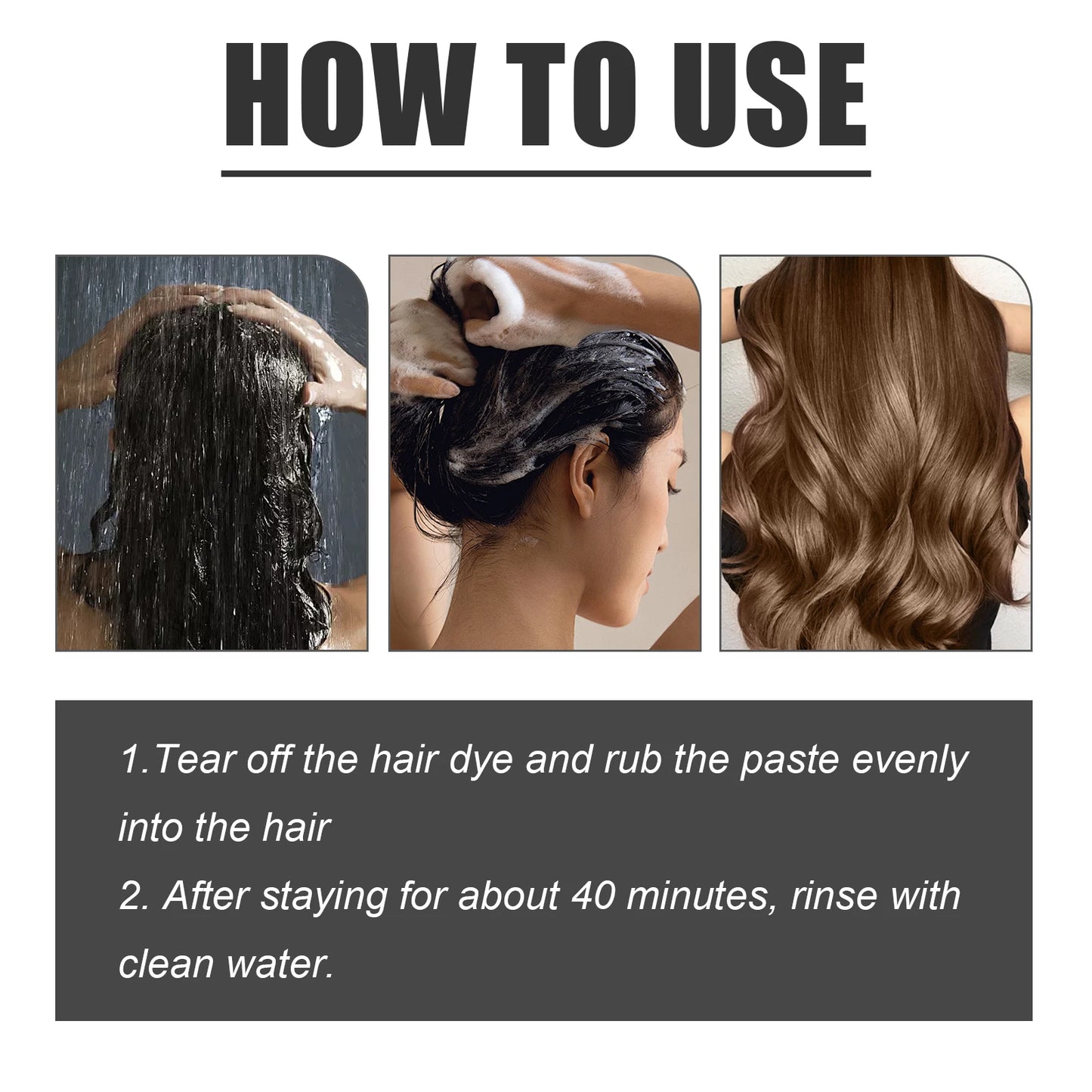 Long Lasting Bubble Hair Dye Shampoo Natural Ginger Color Hair Dye Moisturize Dry Hair Strengthening Back To Black Hair Colored