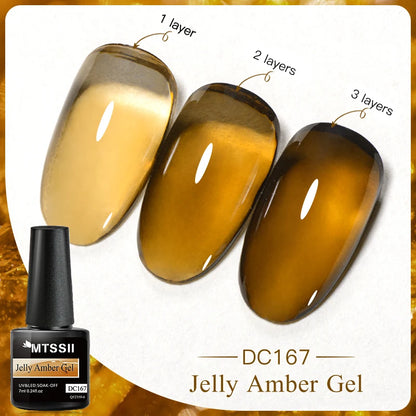 7ML Jelly Gel Nail Polish Black Crystal Translucent Dull Color Nail Art Gel Semi Permanent Varnish Soak Off UV LED Gel Polish