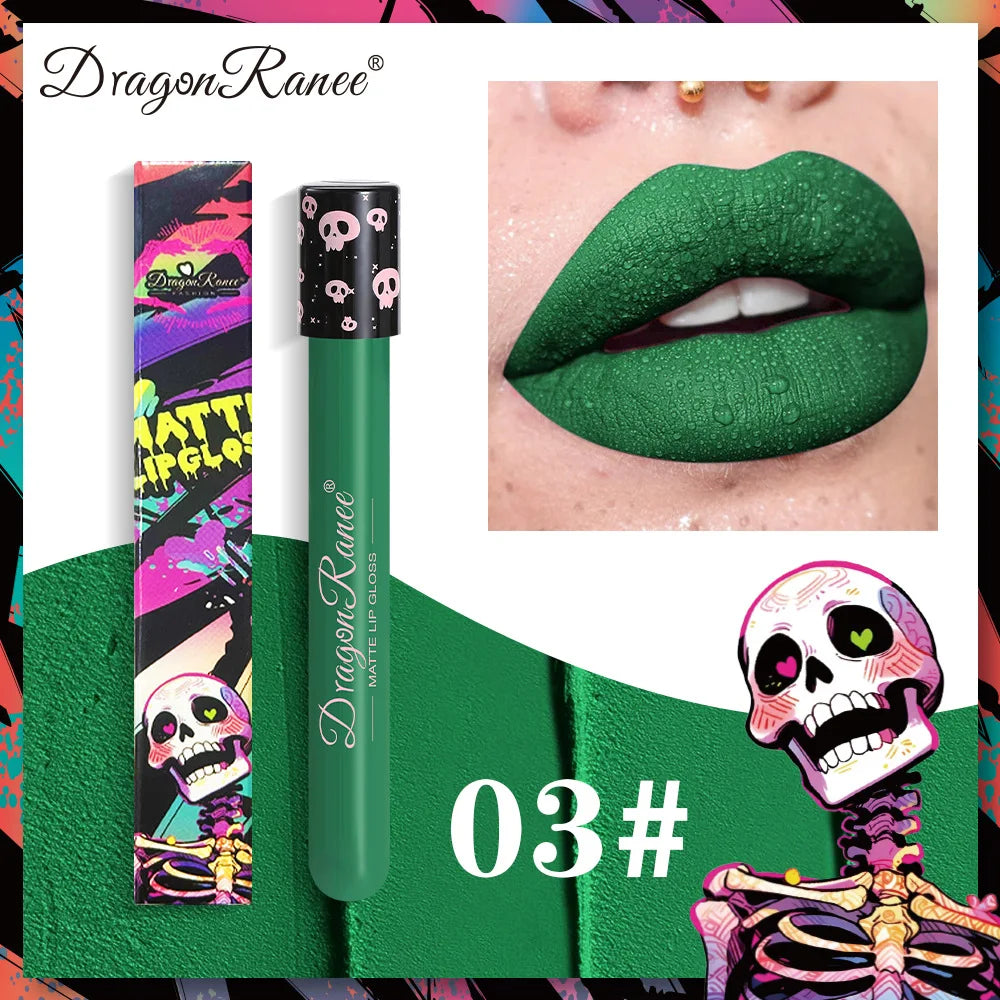 12 Color Halloween Lip Gloss Makeup Black Green Purple Lipstick Christmas Tint Moisturizer Waterproof Matte Lipstick Lip Pigment