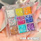 16-Grid 16 Color Solid Rubbing Powder Palette for Nail Art DIY Gradient Smudge Pat-pat Powder Nail Art Manicure Gradient Pigment