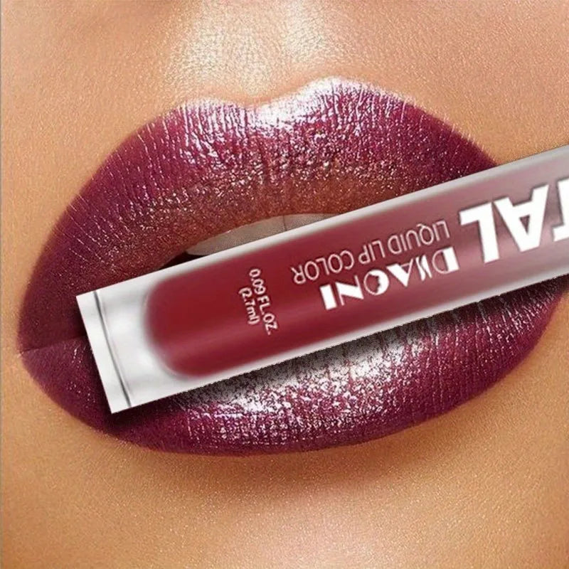 Glitter Metallic Liquid Lipstick Shimmer Easy To Color Non-stick Cup Lip Gloss Waterproof Shiny Lip Glaze Long Lasting Makeup