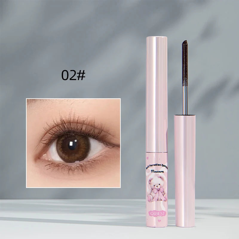 QIBEST 4D Silk Fibre Mascara Curling Thick Ultra-fine Brush Eyelash Extension Black Brown Waterproof Mascara Women Eye Cosmetics