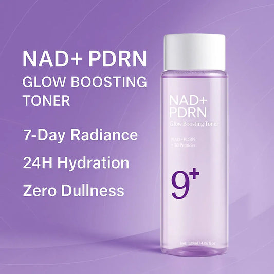 NAD+PDRN Glow Boosting Toner, Firming, Hydrating, Elasticity, Fade Fine Lines, Skincare Moisturizing Essence for Dry Skin, 120ML