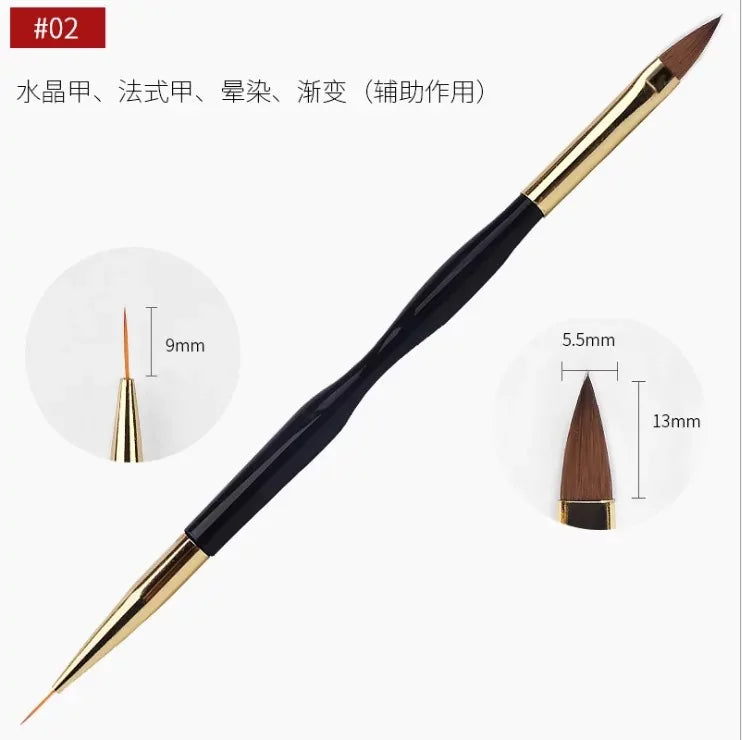 French Stripe Nail Art Liner Brush Set Tips Ultra-thin Line Drawing Pen Dual End UV Gel Painting Brushes Manicure Tools