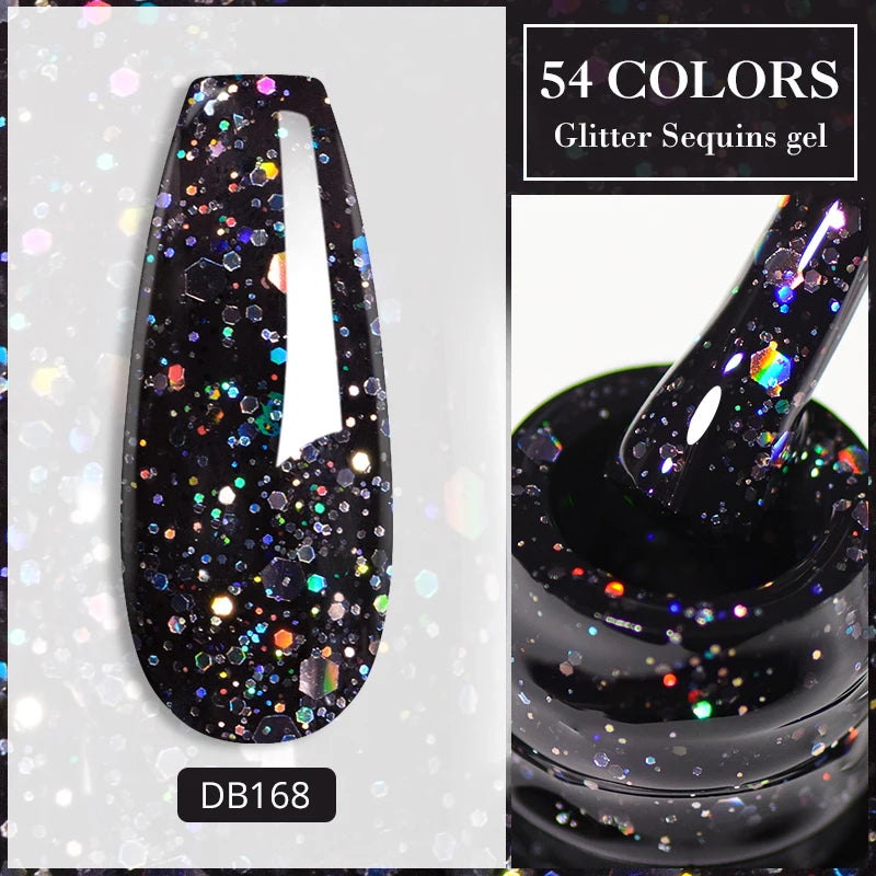 7ML Jelly Gel Nail Polish Black Crystal Translucent Dull Color Nail Art Gel Semi Permanent Varnish Soak Off UV LED Gel Polish