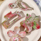 4Pcs Autumn Winter Burgundy Bow Square Flower Hair Claw Clips for Women MultiStyle Red Fashion Hair Accessories Headwear Hairpin