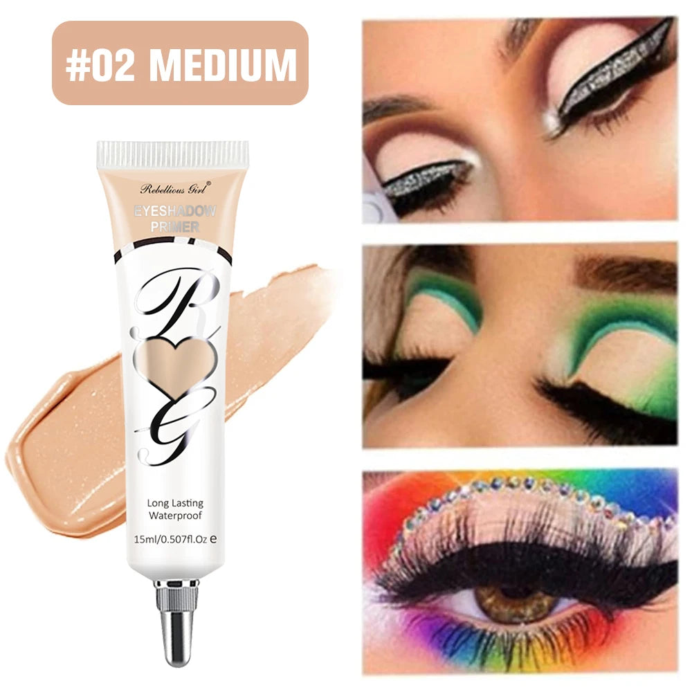 White Dark Matte Eye Shadow Primer Suitable for Oily Eyelid Eye Makeup Base Waterproof and Stain Resistant,Durable Cream Liquid