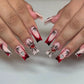 24pcs Sliver Spider Design Fake Nail Halloween Gothic Punk False Nail Tips Wearable European Heavy Metal Almond Press on Nails
