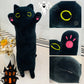 USB Heated Small Black Cat Pillow Heating Pad for Period Cramp 5 Temperature Levels 5 Timer Setting 45cm/17.7" All Season