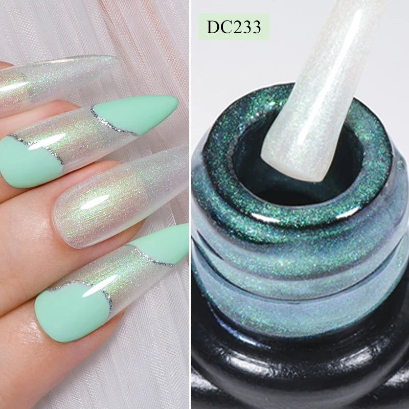 Mtssii 7ml Glitter Rubber Base Gel Polish Gold Sequins Pink White Base Gel Top Coat Soak Off UV LED Nail Art Varnish Manicure