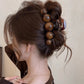 1pc Fashion Pearl Large Simple Elegant Acrylic Hair Claw Hairpin, Suitable For Party, Commute, Outfit Matching, Hair Accessories