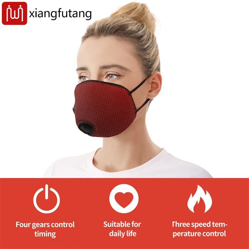 Electric Heated Mouth & Nose Mask - 3 Timer Settings, Relieves Seasonal Rhinitis, Oral-Nasal Discomfort, Winter Warm Care
