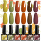 Mtssii 6PCS/Set Sparkly Nude Pink Gel Nail Polish Glitter Semi Permanent Nail Art LED UV Soak Off Gel Varnish Nail Supplies