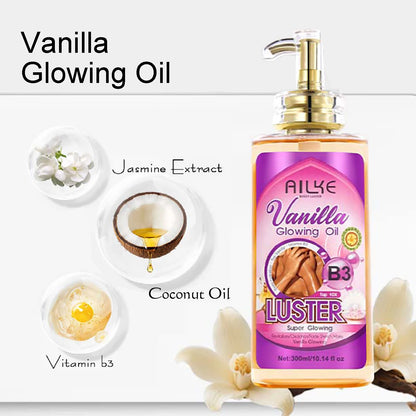 AILKE Whitening Body Oil, Moisturizing, Nourishing, Glowing, Brighten, Smooth Skin, Reduce Dark Spots, For All Skin Types, 300ml