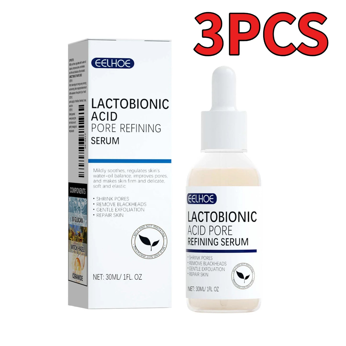 Lactobionic Acid Face Serum Pore Shrink Hyaluronic Acid Moisturizing Nourishing Firming Brighten Beauty Korean Cosmetics