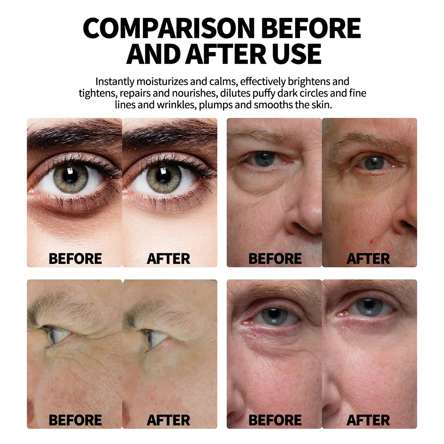 Men's Retinol Eye Cream Eye Bag Firming Lifting Cream Lightening Dark Circles Skin Instant Eye Repair Serum Stick Remover Gel