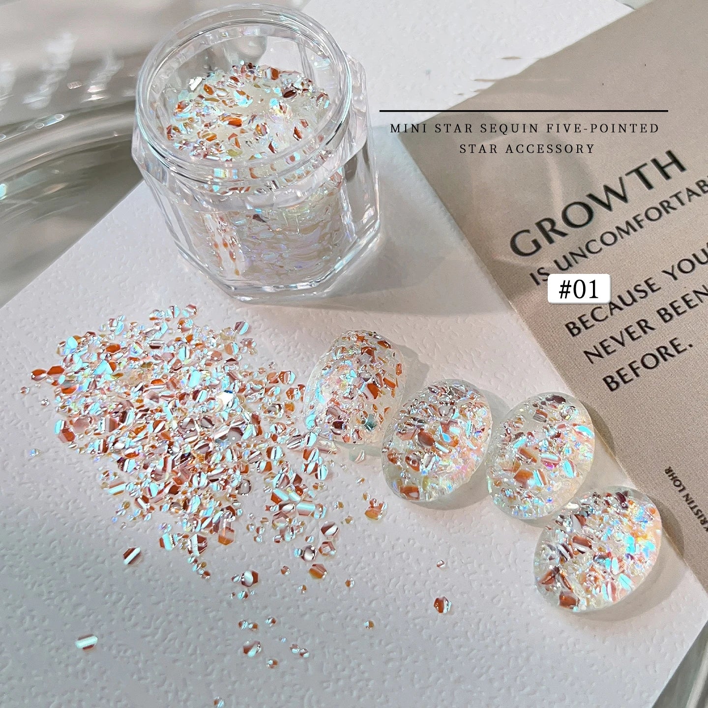 1/2Boxes 3D Sparkling Silver Nail Art Fairy Flakes Iridescent Laser Ultra-thin Dazzling Nail Glitter Sequins  Manicure Decoratio