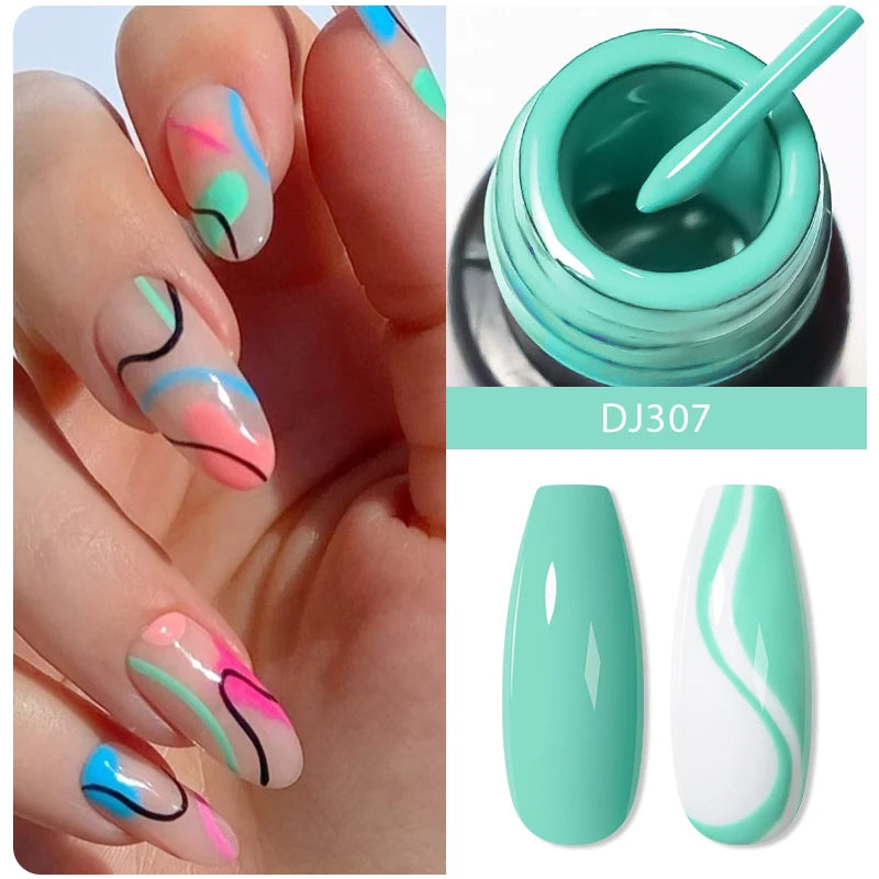 MEET ACROSS 5ml Sliver Metallic Liner Gel Nail Polish Super Bright Mirror Effect Painting Drawing Line Graffiti Stripe Nail Art