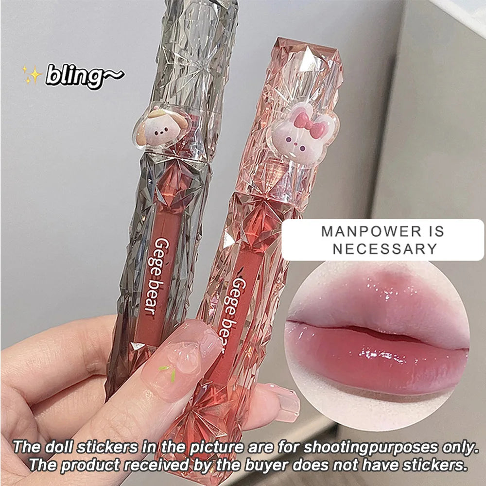 Gege Bear Crystal Mirror Water Lip Gloss – Hydrating, Ultra-Moisturizing, High Shine Glossy Lip Tint for Fuller Lips