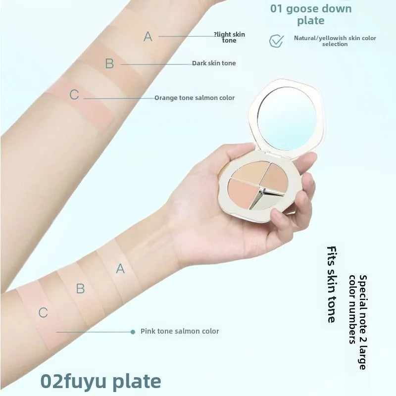 Makeup Foundation 3 Color Concealer Palette Conceals For Blotch Acne Eye Primer Eyeshadow Base Decree Pattern Black Eye Circles