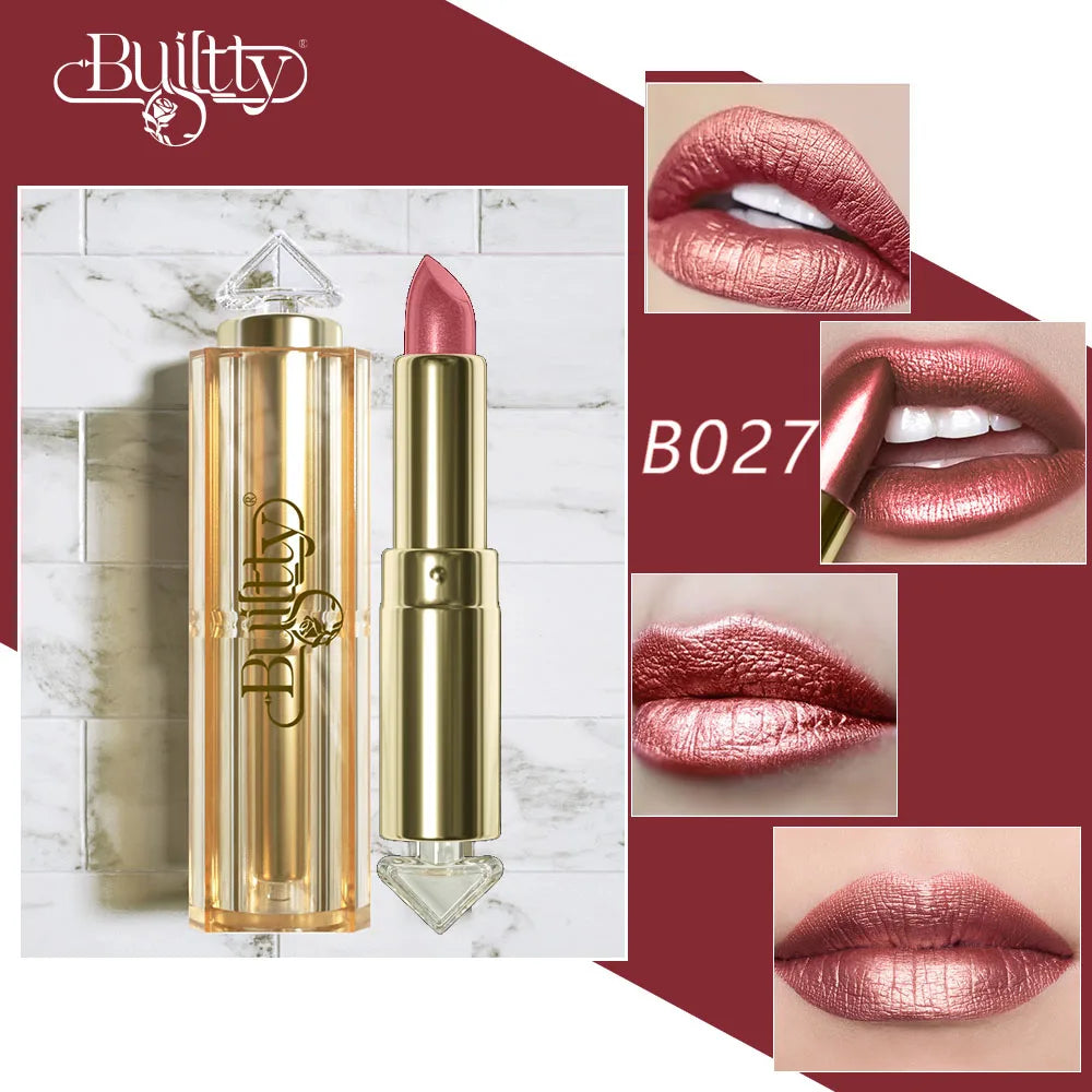 12 Colors Magic Pink Glitter Lipstick Matte Gliter Shimmer Super Finish Matte Velvet Waterproof Glitter Lipsticks