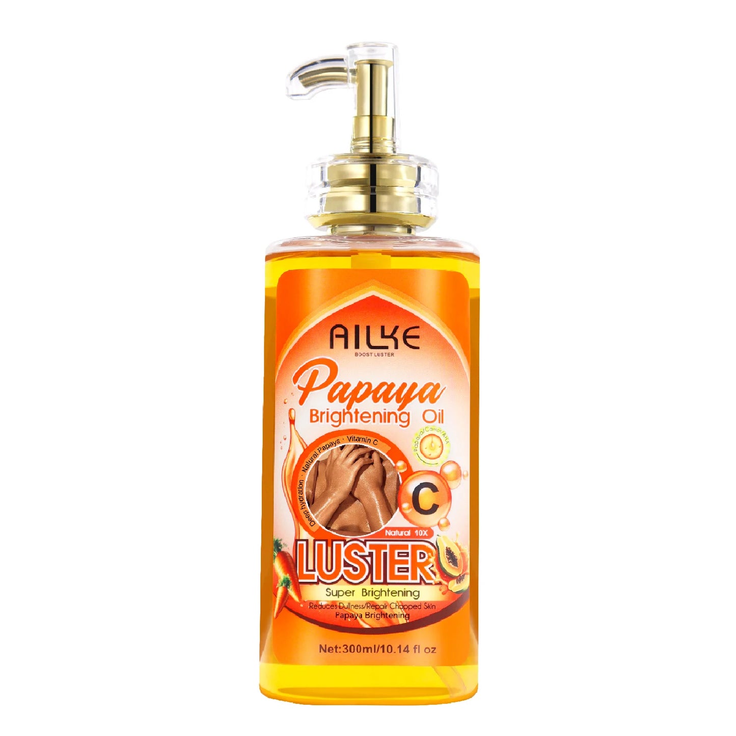 AILKE Whitening Body Oil, Moisturizing, Nourishing, Glowing, Brighten, Smooth Skin, Reduce Dark Spots, For All Skin Types, 300ml