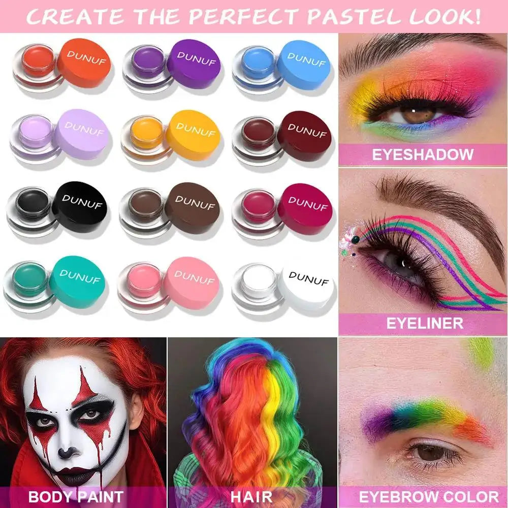 Multipurpose Cream Eyeshadow Eyeliner Waterproof Matte Finish 12 Shades For Professional Makeup Artists And Beginners