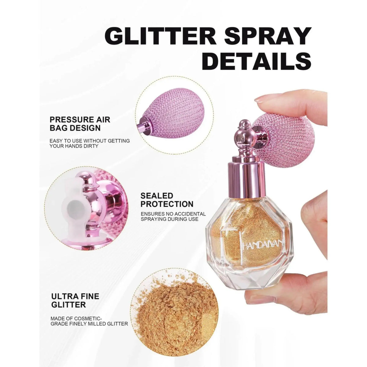 5 Color Shimmer Powder Spray For Body Face Hair Makeup Glitter Highlighter Brightening Sparkle Party Cosmetics