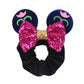 Disney Mouse Ears Velvet Scrunchies Hairband Women Elastic Ponytail Holder Girls Sequin Bow 2023 Kids Party DIY Hair Accessories