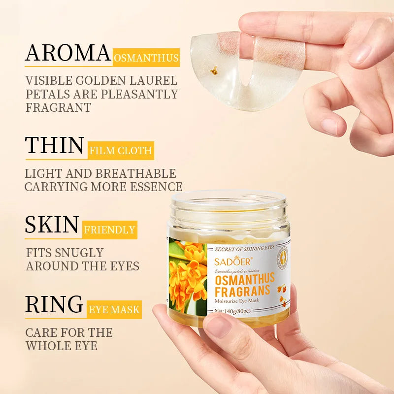 80 Osmanthus Eye Masks, Containing Osmanthus Extract, Hydrate and Moisturize, Nourish the Eyes, and Improve the Skin Around the Eyes Suitable for Daily Eye Care, a Gift for Mom on Mother's Day