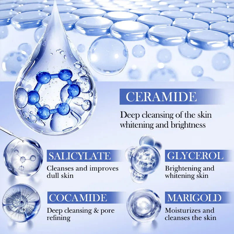Salicylic Acid Cleansing Facial Cleanser Oil Control Anti-Acne Skin Care Whitening Cleanser Gentle Mild Facial Cleanser