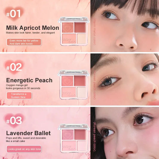 Judydoll 2-in-1 Blush & Highlighter Palette-Blush Cream, Radiant Matte Highlighter, Versatile Palette, Gift for Friends, Date