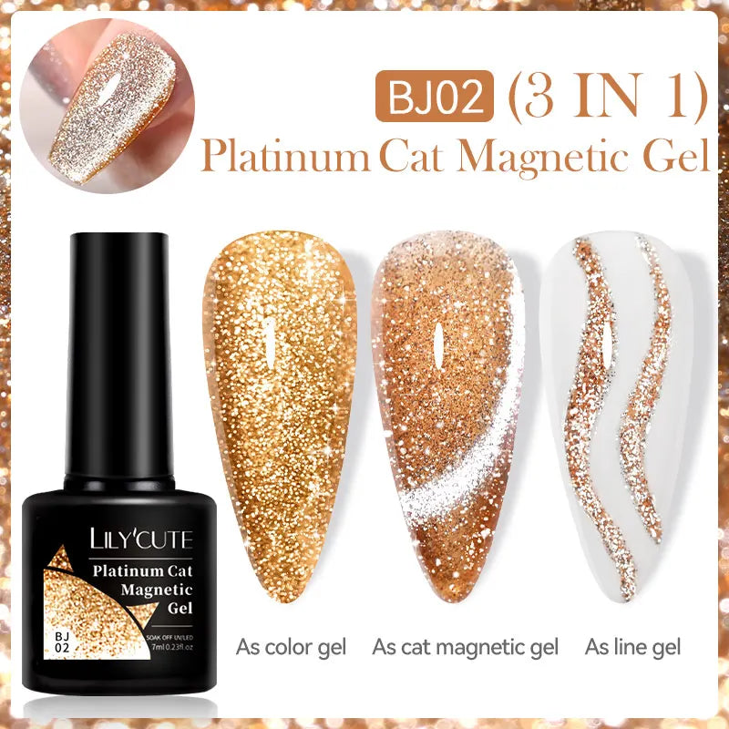 LILYCUTE 7ML Auroras Glitter Thermal Gel Nail Polish Temperature Color Changing Semi Permanent Soak Off Nail Art UV Gel Varnish
