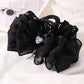 1pc women's multi-color rhinestone heart embellishment mesh bow hair clip double-sided bubble grip clip fluffy hair claw