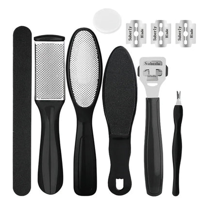 27PCS Foot Care Tool Pedicure Manicure Kit Set Stainless Steel Peeling Exfoliating Callus Dead Skin Remover Foot Scrubbing Brush
