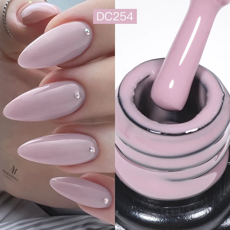 Mtssii 7ml Glitter Rubber Base Gel Polish Gold Sequins Pink White Base Gel Top Coat Soak Off UV LED Nail Art Varnish Manicure