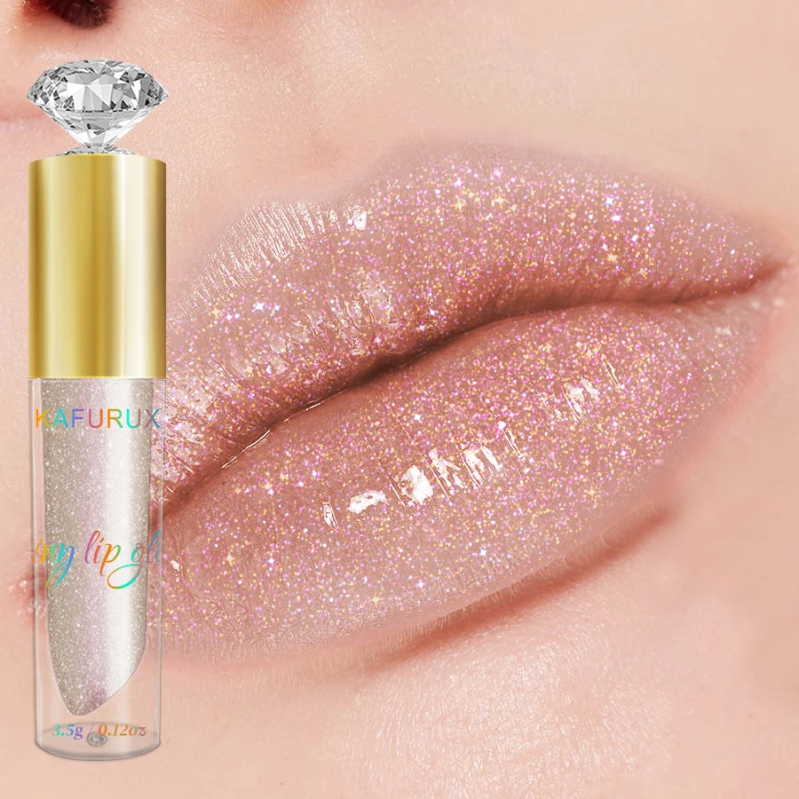 9 colors diamond shimmer glitter lip gloss moisturizing liquid lipstick pearl color lip glaze sexy red pink lip makeup gifts