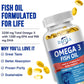 Daitea Omega 3 Fish Oil Capsules - for Nervous System, Skin and Hair Health, Antioxidants - Easy To Swallow