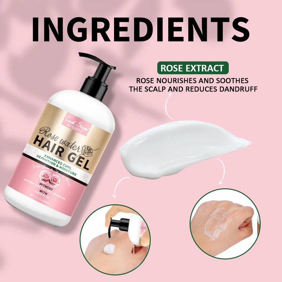 Hair Gel for Curl Define Cream Enhanced Wavy Moisturizer Hydrating Conditioner Rose Extract Bouncy Enhancers Flyaways Control