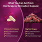 Red Grape Powder Capsules, 12-Hour Slow-Release Resveratrol for Fast Absorption, 120 Vegetarian Capsules