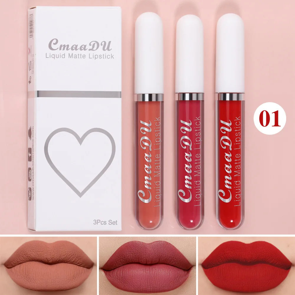 Long-Lasting Velvet Matte Lip Gloss – Liquid Lipstick, Red Lip Makeup for Women, Waterproof, Moisturizing Lip Gloss
