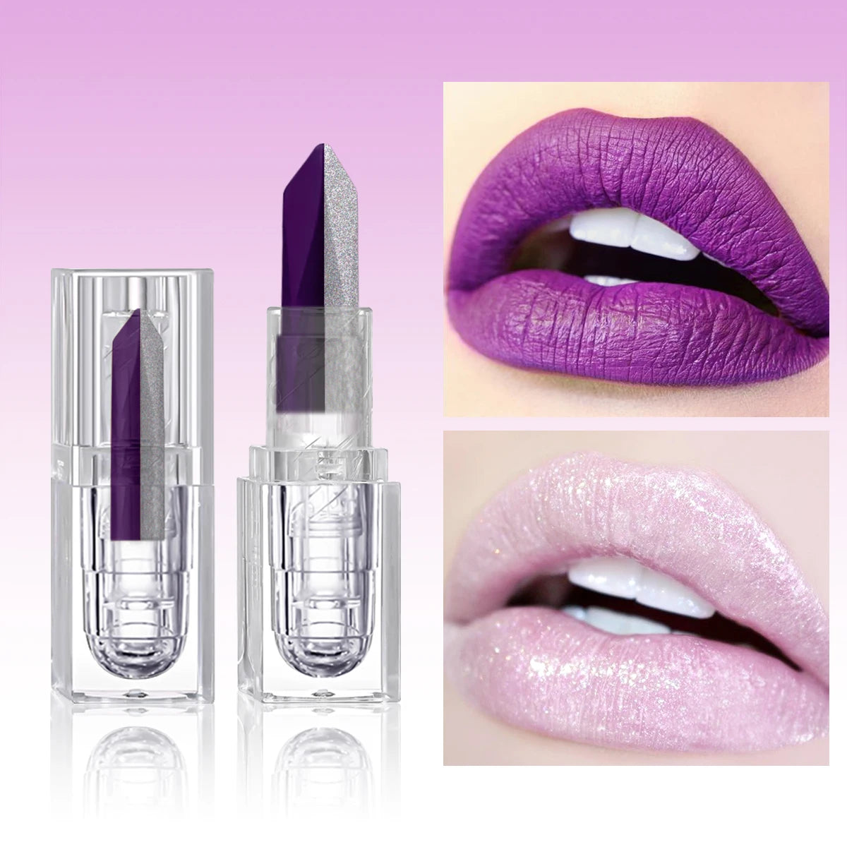 Purple Lipstick Temperature Discoloration Red Rose Moisturizing Lipstick Cosmetics Easy-to-Use Lipstick Refill