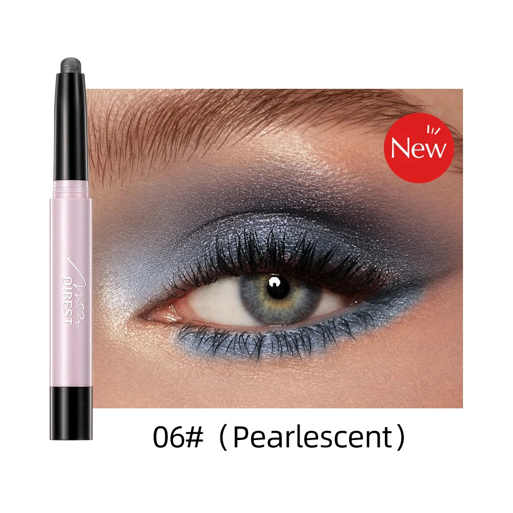QIBEST 12 Colors Eyeshadow Sticker Cosmetics Shadows Pencil Eyeliner Highlighter Shimmer Pigment Professional Female Makeup