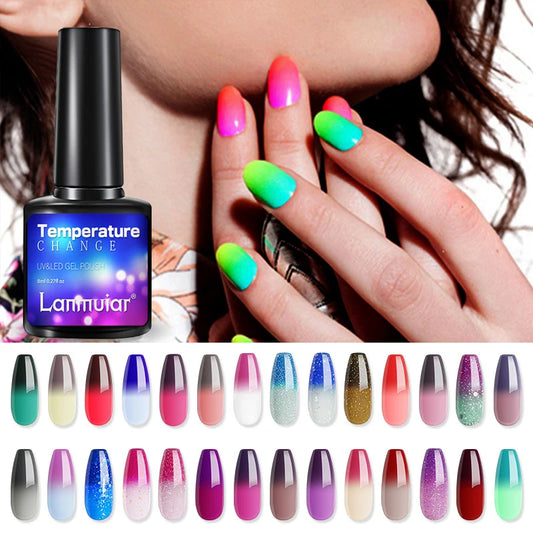 Temperature Color Changing Thermal Nail Polish Fast Drying Water-based Gradient Nail Varnish Manicure Supplies Nail Art