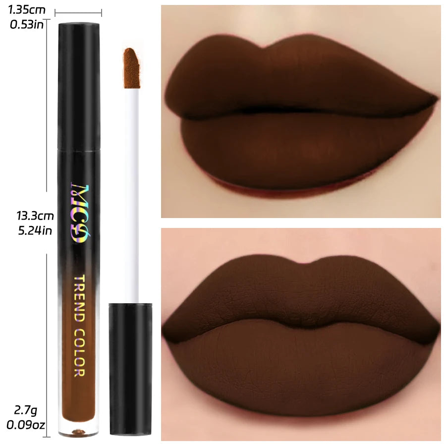 1-PCS Matte Waterproof Color Lip Gloss – Long-Lasting Liquid Lipstick, Velvet Lip Glaze, Lip Tint & Beauty Lip Stain