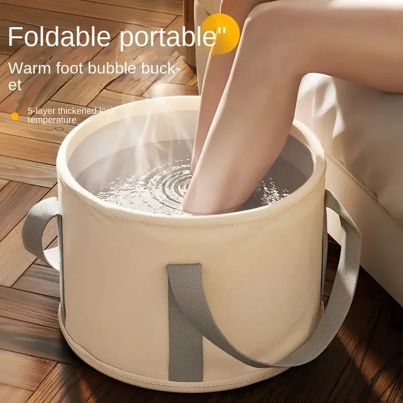 Cordless Portable Foot Soak Tub - Deep, Foldable Basin with Aluminum Insulation for Odor-Free Spa Experience