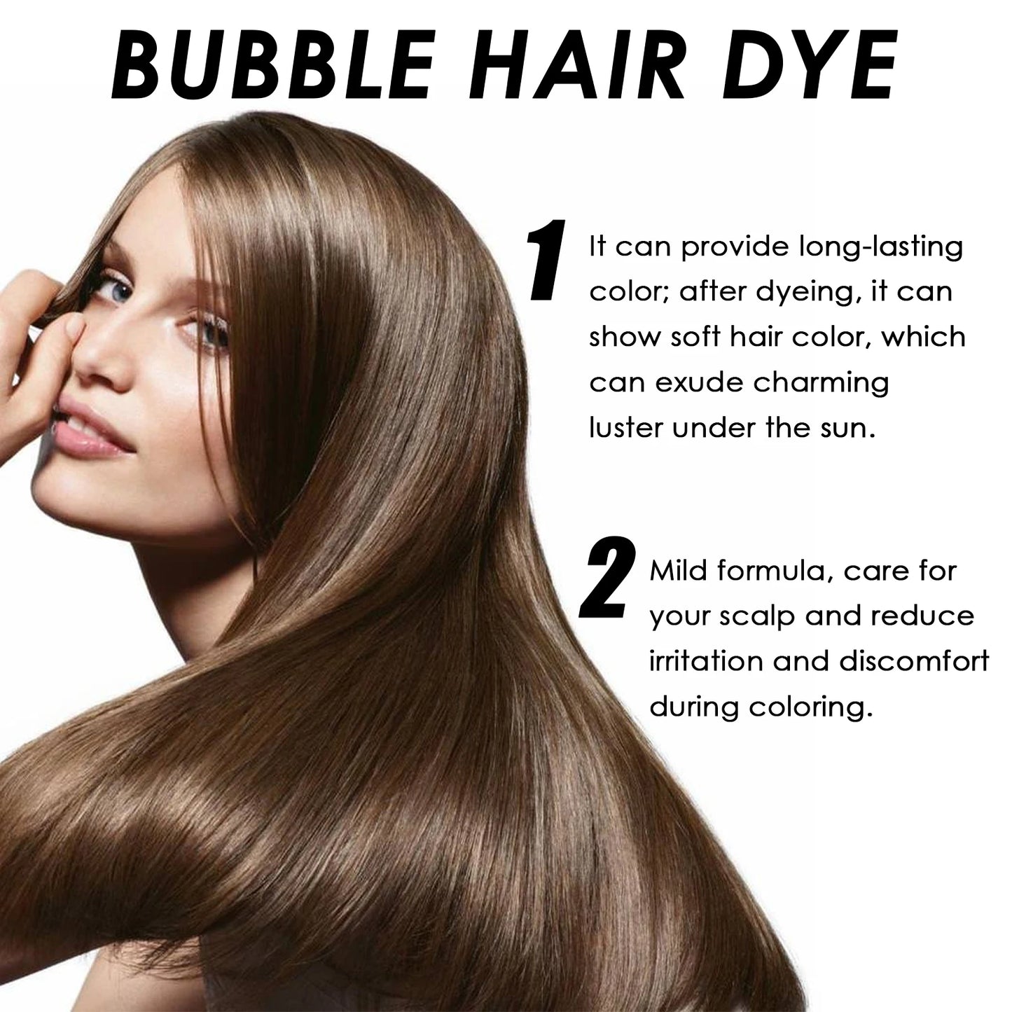 Long Lasting Bubble Hair Dye Shampoo Natural Ginger Color Hair Dye Moisturize Dry Hair Strengthening Back To Black Hair Colored