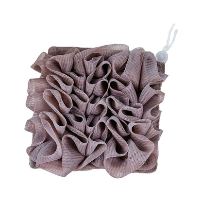 2-In-1 Bath Ball Towel Loofah With Drawstring Closure For Soap Soft Exfoliating Mesh Shower Sponge Skin Care Bathing Tool